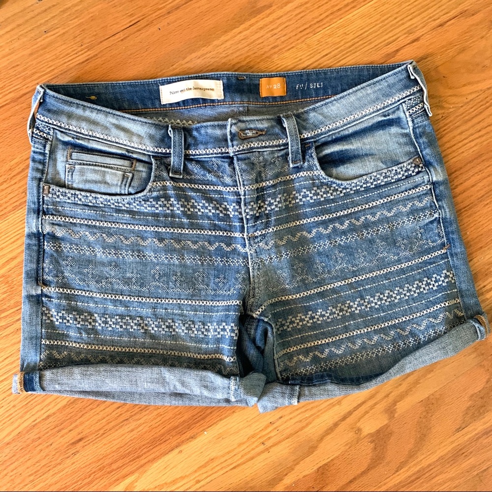 Stitched Jean Shorts by Pilcro and Letterpress
